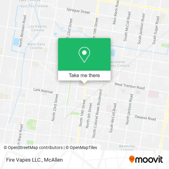 Mapa de Fire Vapes LLC.