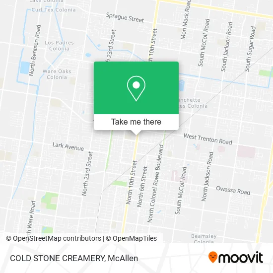 Mapa de COLD STONE CREAMERY