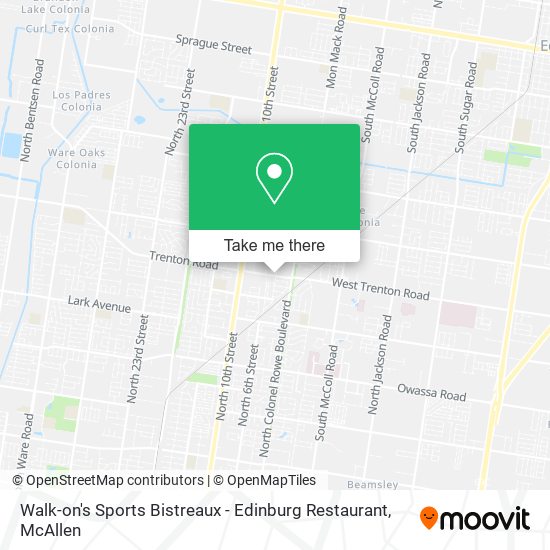 Mapa de Walk-on's Sports Bistreaux - Edinburg Restaurant