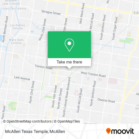 McAllen Texas Temple map