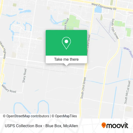 Mapa de USPS Collection Box - Blue Box