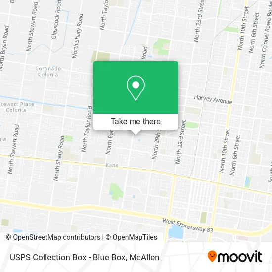 USPS Collection Box - Blue Box map