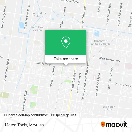 Mapa de Matco Tools