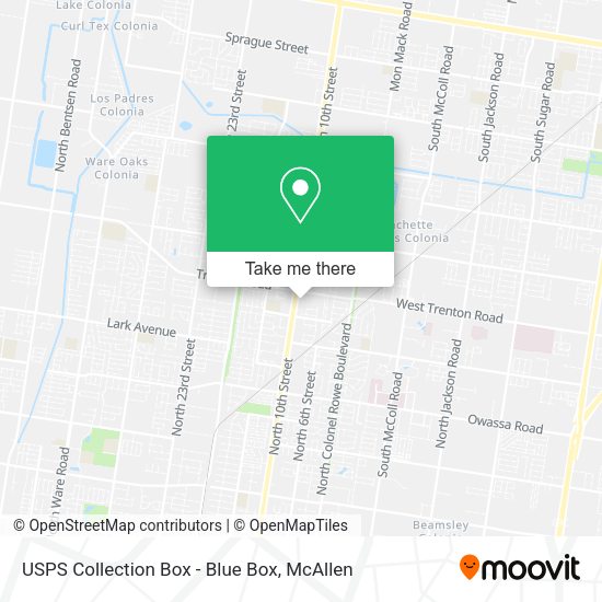 USPS Collection Box - Blue Box map