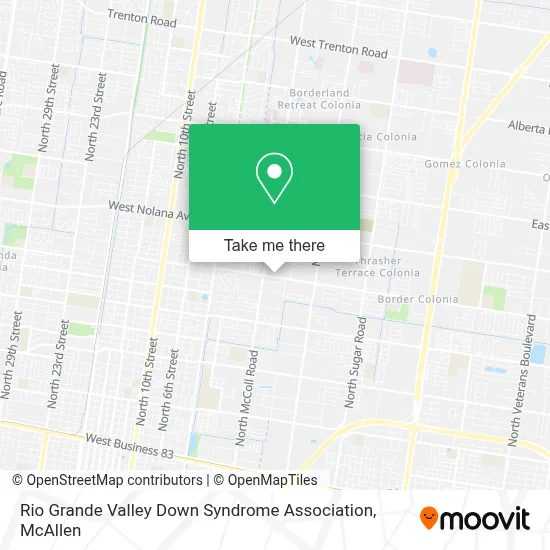 Rio Grande Valley Down Syndrome Association map