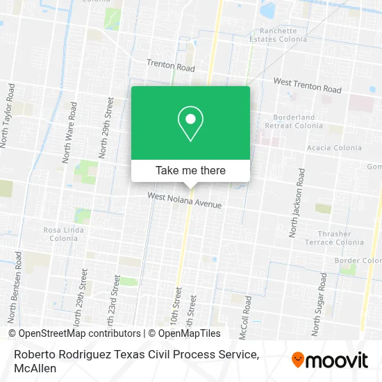 Roberto Rodriguez Texas Civil Process Service map