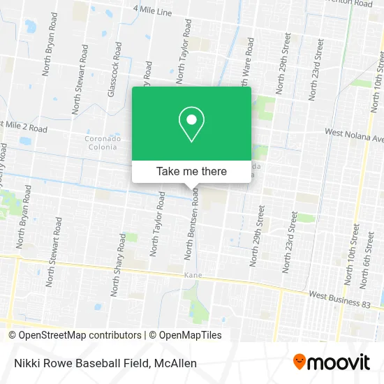 Nikki Rowe Baseball Field map