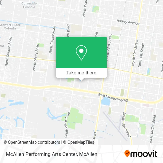 Mapa de McAllen Performing Arts Center