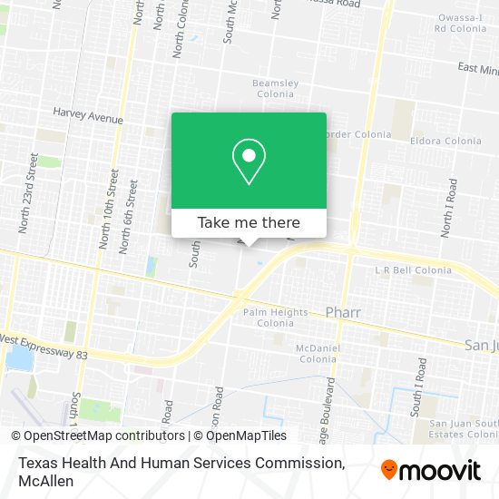 Mapa de Texas Health And Human Services Commission