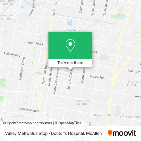 Mapa de Valley Metro Bus Stop - Doctor's Hospital