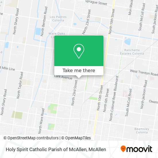 Holy Spirit Catholic Parish of McAllen map