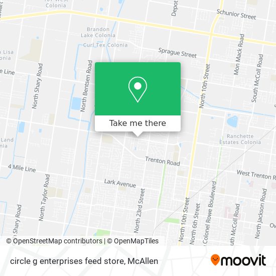 Mapa de circle g enterprises feed store