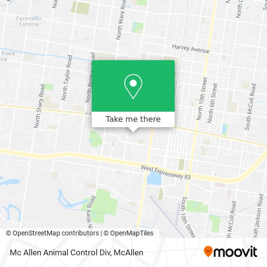 Mc Allen Animal Control Div map