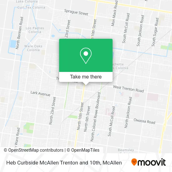 Heb Curbside McAllen Trenton and 10th map