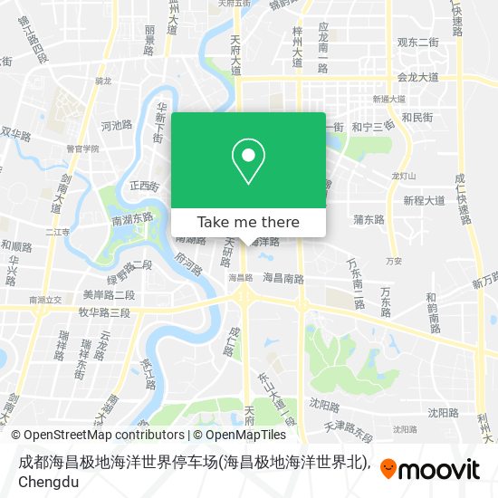 成都海昌极地海洋世界停车场(海昌极地海洋世界北) map