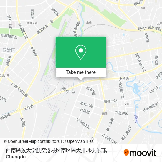 西南民族大学航空港校区南区民大排球俱乐部 map