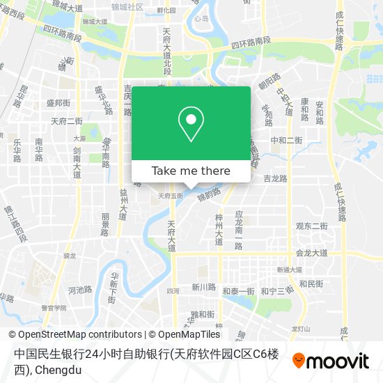 中国民生银行24小时自助银行(天府软件园C区C6楼西) map