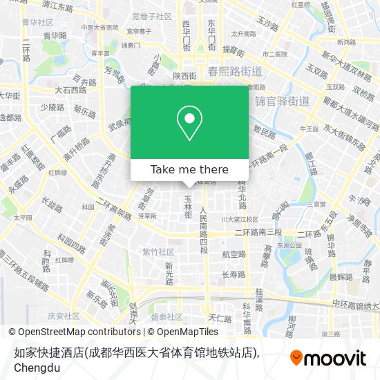 如家快捷酒店(成都华西医大省体育馆地铁站店) map
