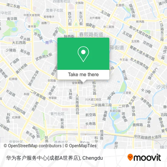 华为客户服务中心(成都A世界店) map