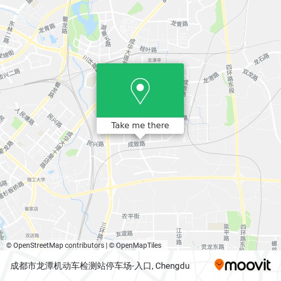 成都市龙潭机动车检测站停车场-入口 map