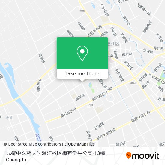 成都中医药大学温江校区梅苑学生公寓-13幢 map