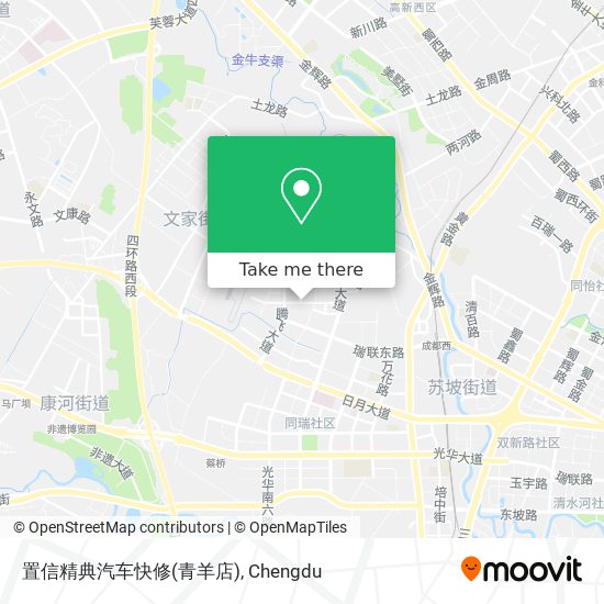 置信精典汽车快修(青羊店) map