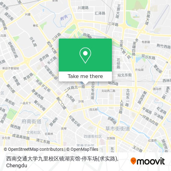 西南交通大学九里校区镜湖宾馆-停车场(求实路) map