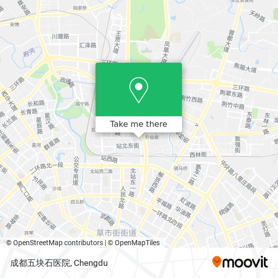 成都五块石医院 map