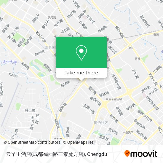 云孚里酒店(成都蜀西路三泰魔方店) map