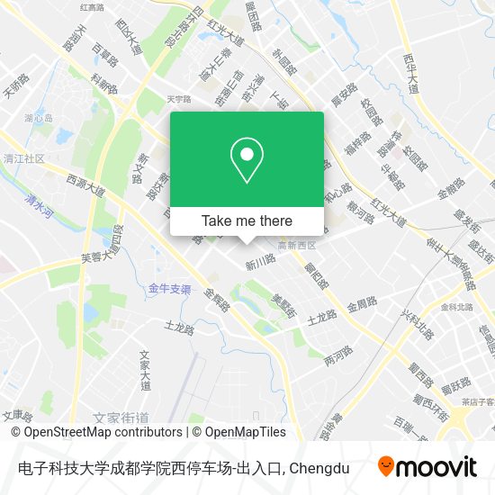 电子科技大学成都学院西停车场-出入口 map
