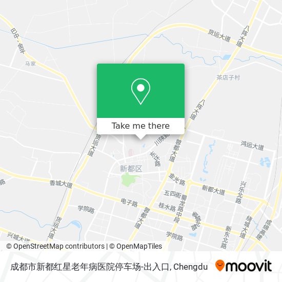 成都市新都红星老年病医院停车场-出入口 map