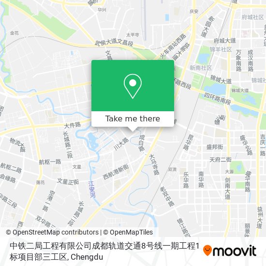 中铁二局工程有限公司成都轨道交通8号线一期工程1标项目部三工区 map