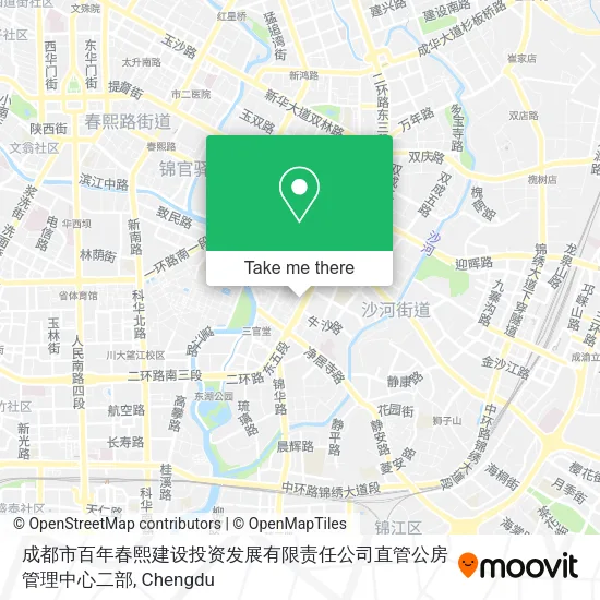 成都市百年春熙建设投资发展有限责任公司直管公房管理中心二部 map