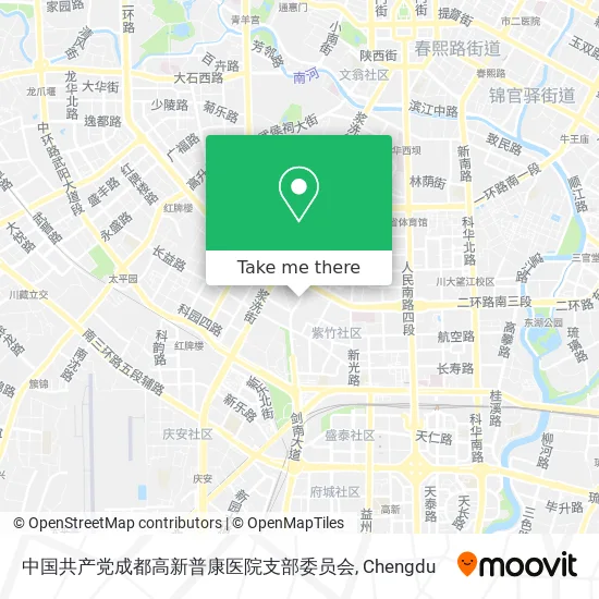中国共产党成都高新普康医院支部委员会 map