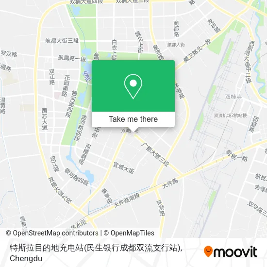 特斯拉目的地充电站(民生银行成都双流支行站) map