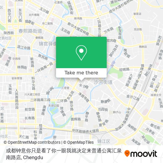 成都钟意你只是看了你一眼我就决定来普通公寓汇泉南路店 map