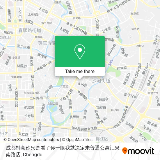 成都钟意你只是看了你一眼我就决定来普通公寓汇泉南路店 map