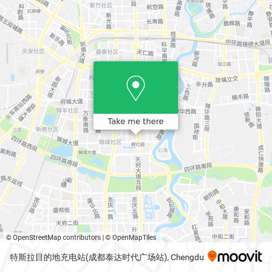 特斯拉目的地充电站(成都泰达时代广场站) map