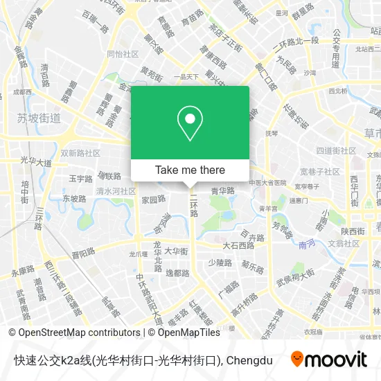 快速公交k2a线(光华村街口-光华村街口) map