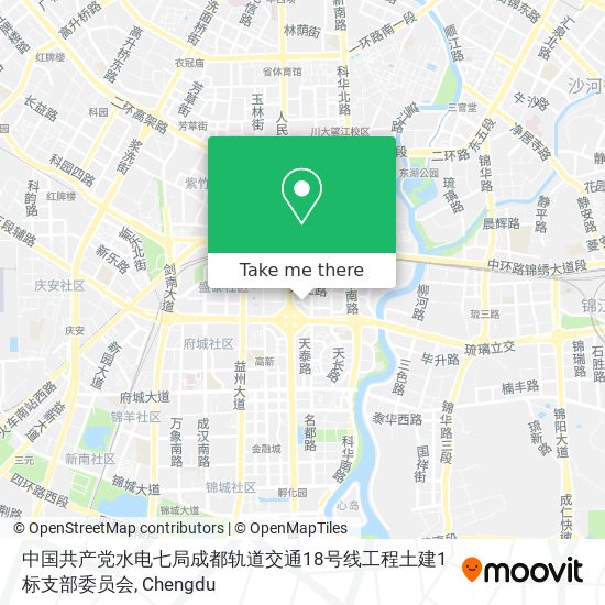 中国共产党水电七局成都轨道交通18号线工程土建1标支部委员会 map