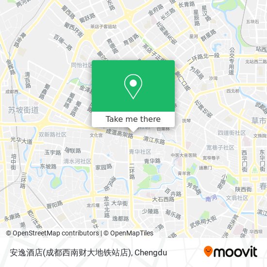 安逸酒店(成都西南财大地铁站店) map