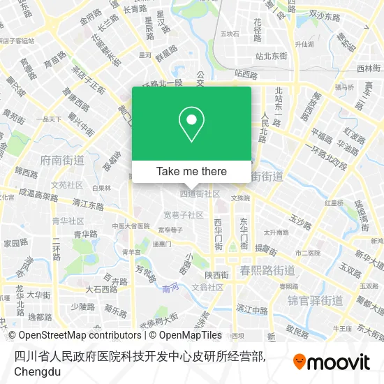 四川省人民政府医院科技开发中心皮研所经营部 map