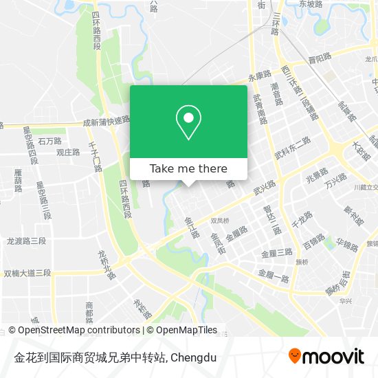 金花到国际商贸城兄弟中转站 map