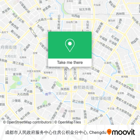 成都市人民政府服务中心住房公积金分中心 map