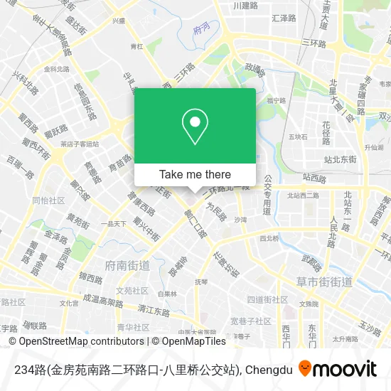 234路(金房苑南路二环路口-八里桥公交站) map