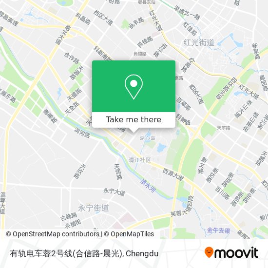 有轨电车蓉2号线(合信路-晨光) map