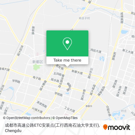 成都市高速公路ETC安装点(工行西南石油大学支行) map