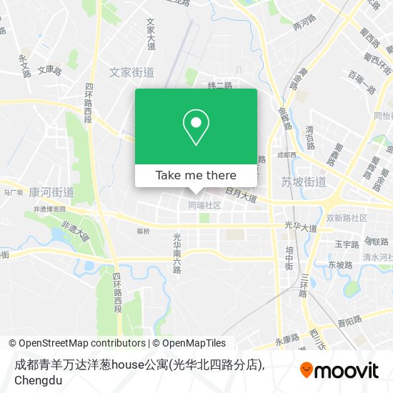 成都青羊万达洋葱house公寓(光华北四路分店) map