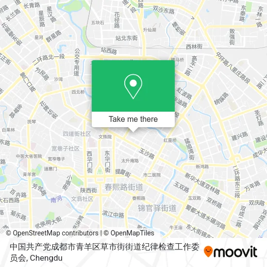 中国共产党成都市青羊区草市街街道纪律检查工作委员会 map