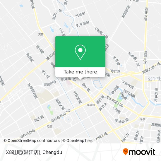 X8鞋吧(温江店) map